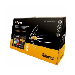 Televes 148921 Antenne TV Rateau Terrestre Ellipse UHF (C21-48) G 38dBi LTE700 + Alimentation 12V