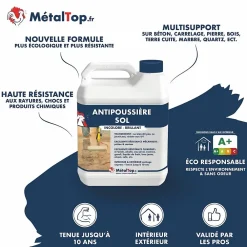 Metaltop Etanchéité Du Mur Intérieur-Anti Poussiere Sol - 1 L - Métaltop