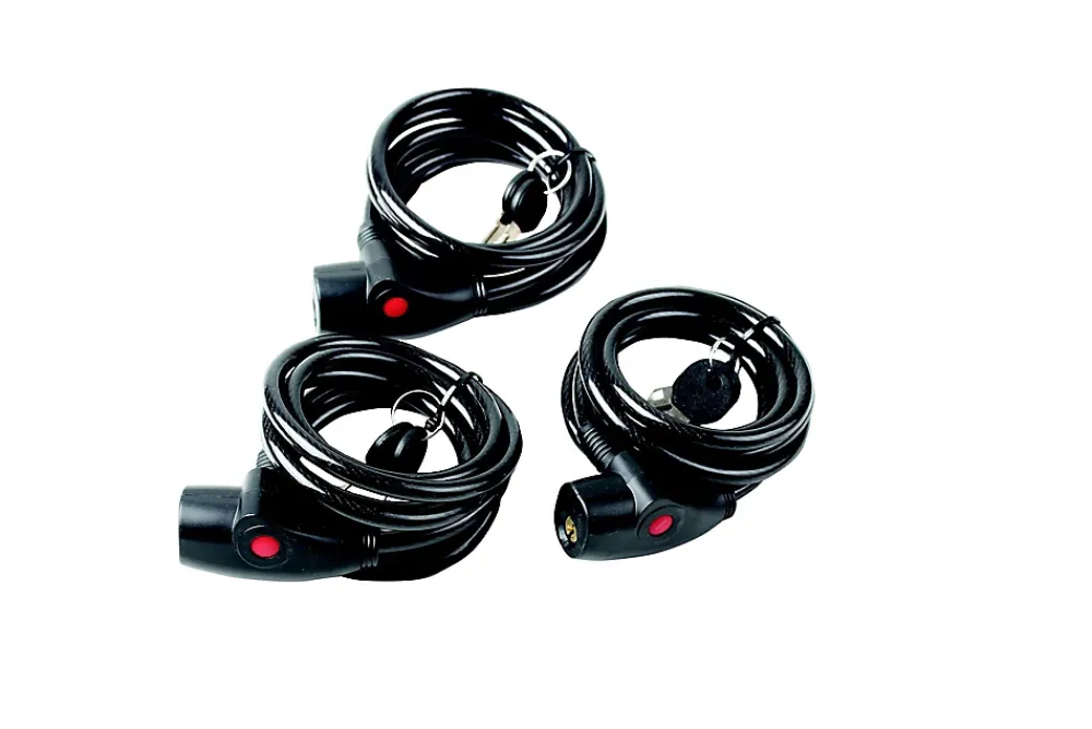 Smith & Locke Cadenas, Antivol-Antivol pour vélo Noir 1800 x 90mm, lot de 3