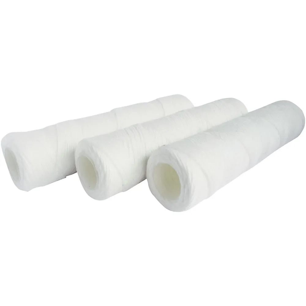 Aquawater Filtre Anti Calcaire-- Lot de 3 cartouches filtrantes bobinées 20 microns - Taille standard 10 - Durée 12 mois