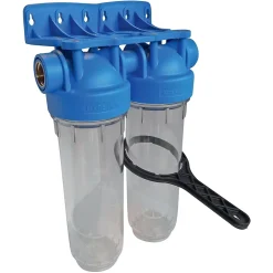 Aquawater Station De Filtration-- Station filtre double nu - Taille standard 10 - avec clé de déserrage