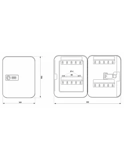 Thirard Coffre-Fort-Armoire à clés à combinaison, 3 chiffres, capacité 30 clés, 200x160x75mm, époxy noir -