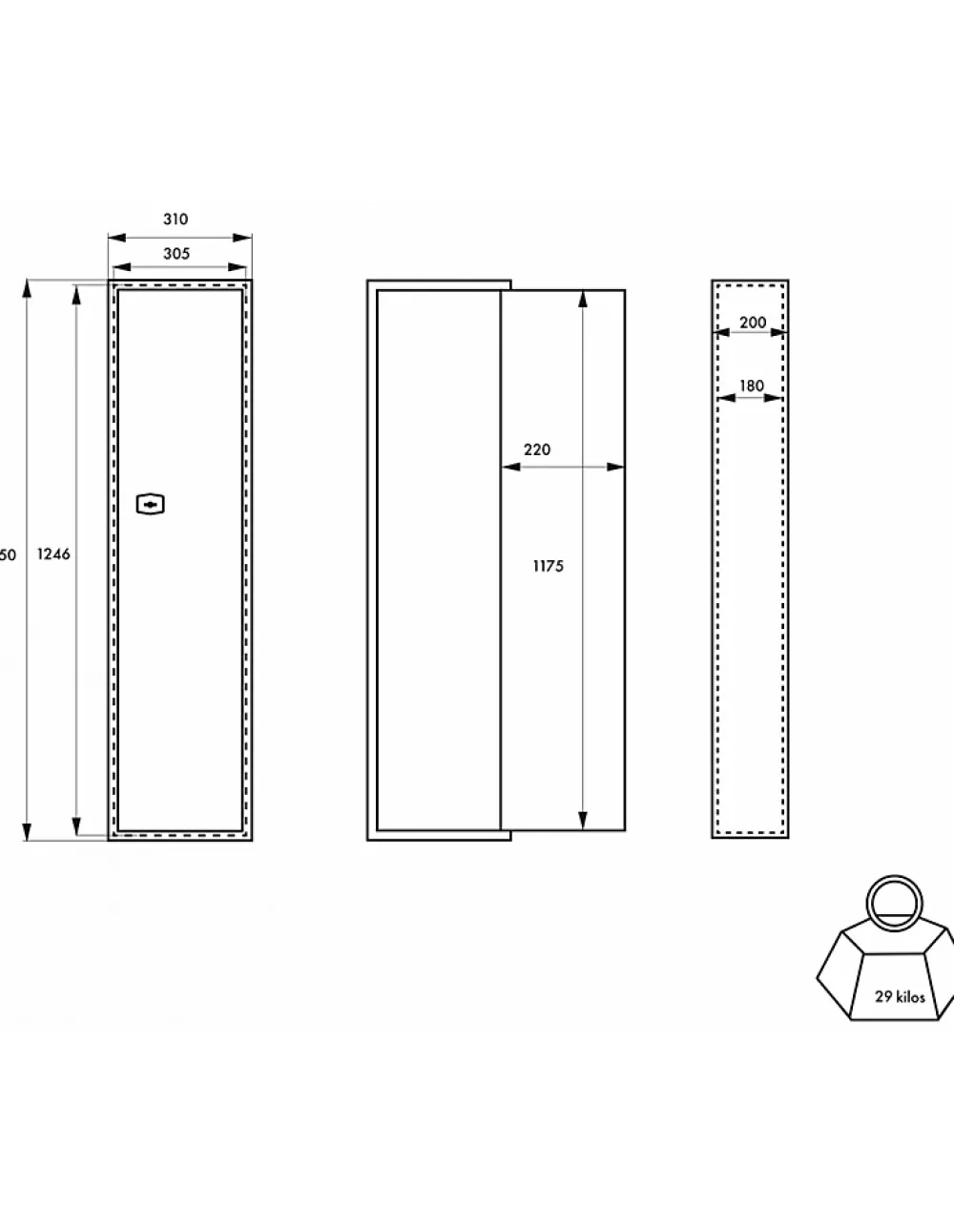 Thirard Armoire À Fusils-Armoire à fusils Brissac, fermeture par clé, 2 pênes, capacité de 5 fusils -