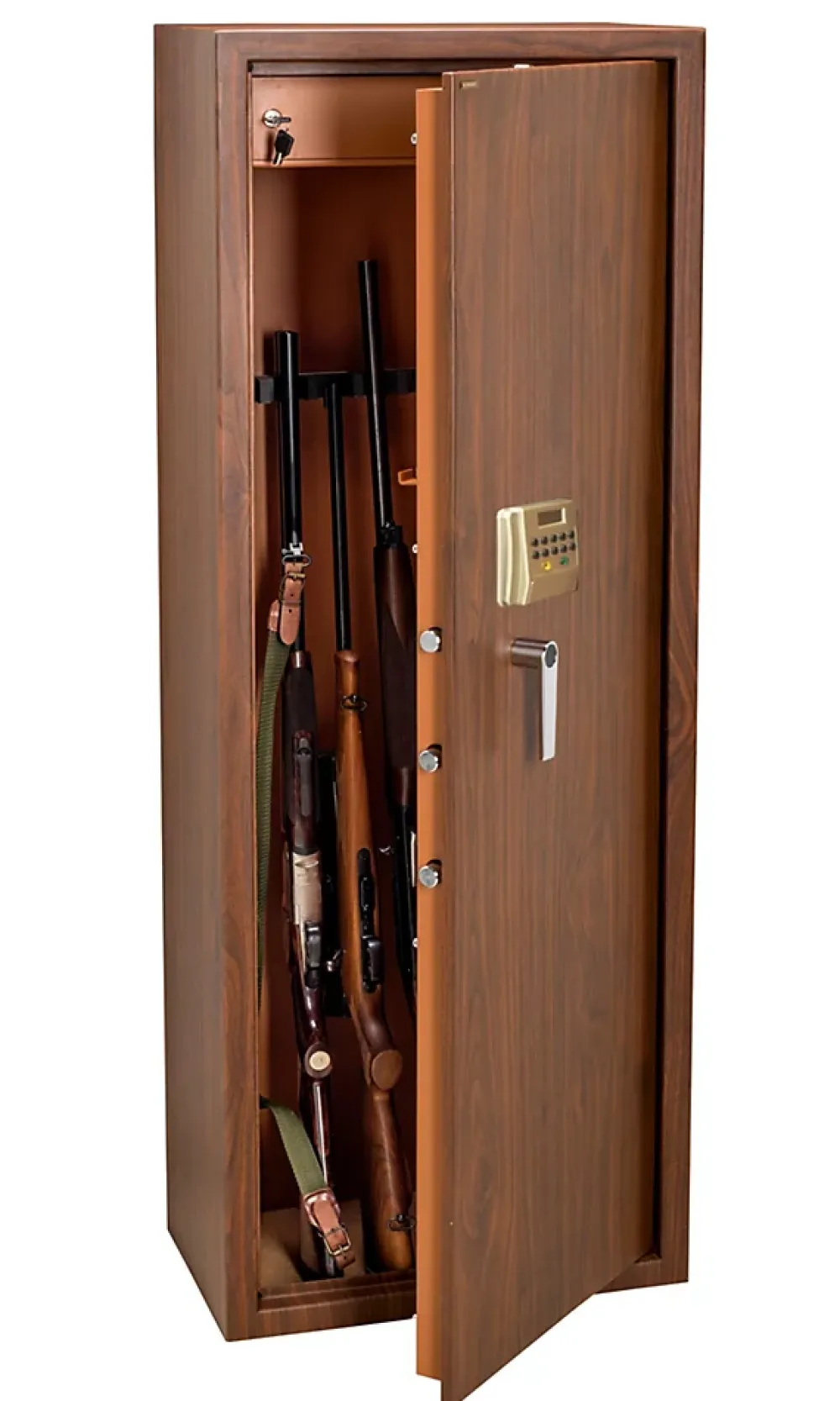 Technosafe Armoire à fusils à code aspect bois TLE/10, capacité 10 fusils -