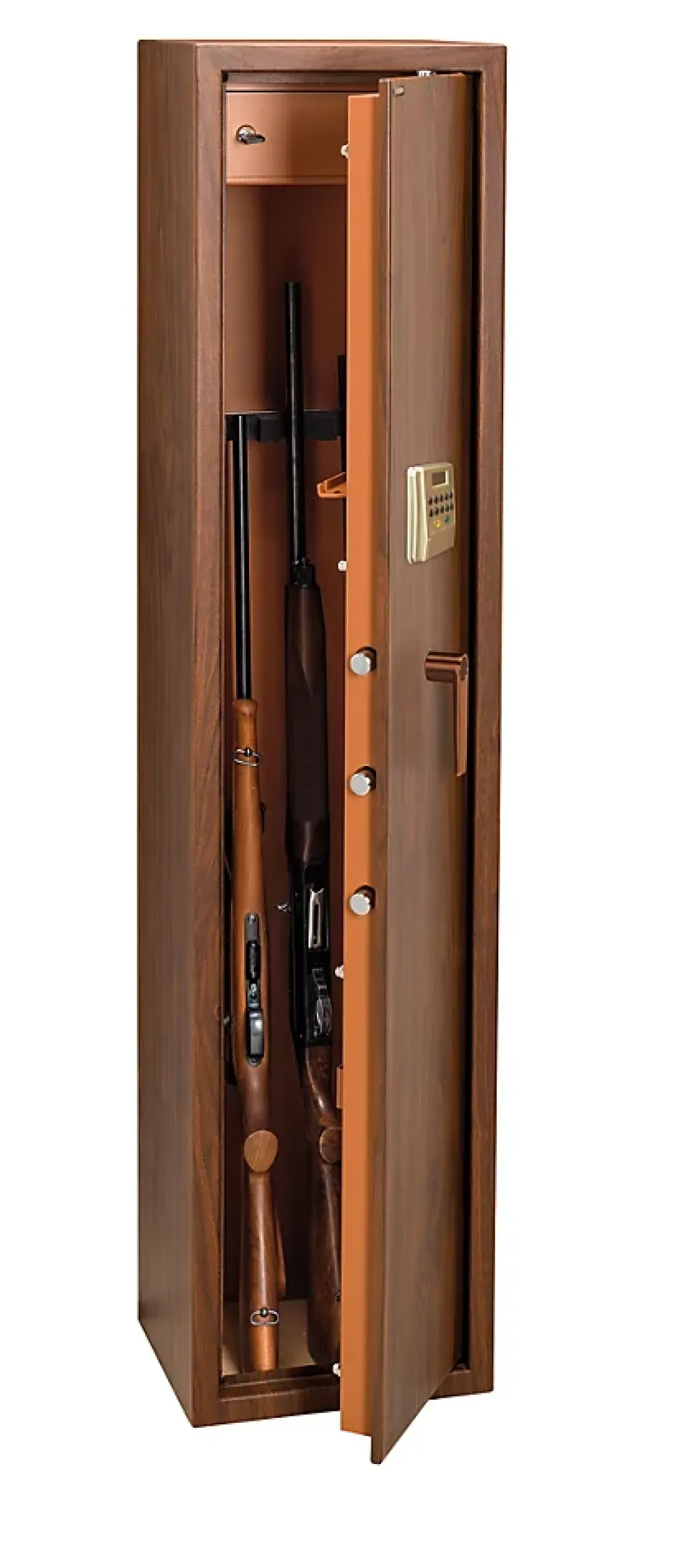 Technosafe Armoire à fusils à code aspect bois TLE/5, capacité 5 fusils -