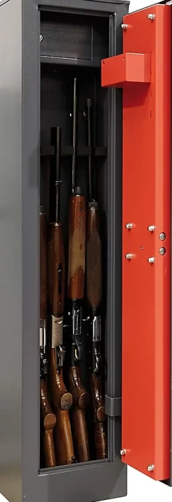 Nature Pro Armoire À Fusils-Armoire à 5 Fusils en Acier avec Coffre Intérieur Coffre-fort pour Armes à Feu
