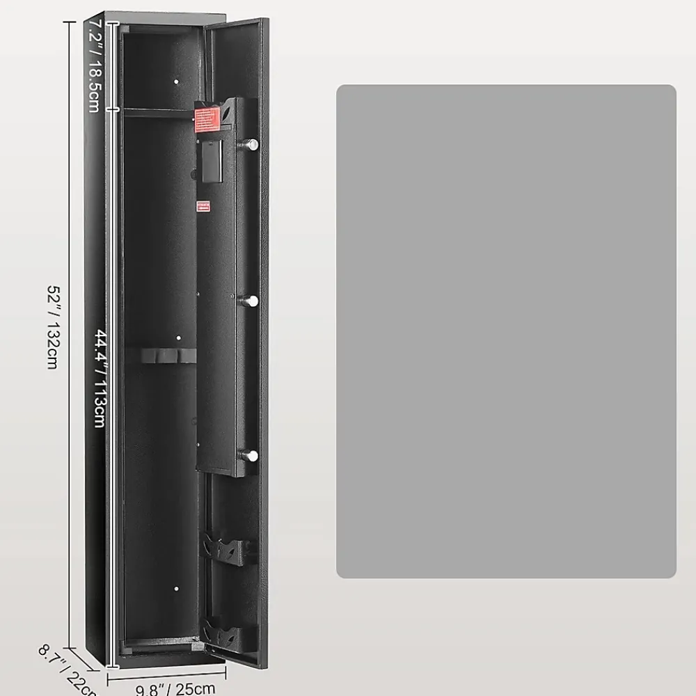 Nature Pro Armoire à 3 Fusils 4 Pistolets en Acier Coffre-Fort pour Armes à Feu 2 Façons de Verrouillage Mot de Passe et 2 Clés