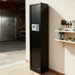 Smith & Locke Armoire à fusils serrure électronique – 3 armes, acier noir – 60 L – l.25 x H.125 x P.25 cm