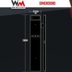 Work Men Armoire À Fusils-Armoire à fusils 315X205X1380mm avec coffre intérieur - 5 fusils - Workmen Security