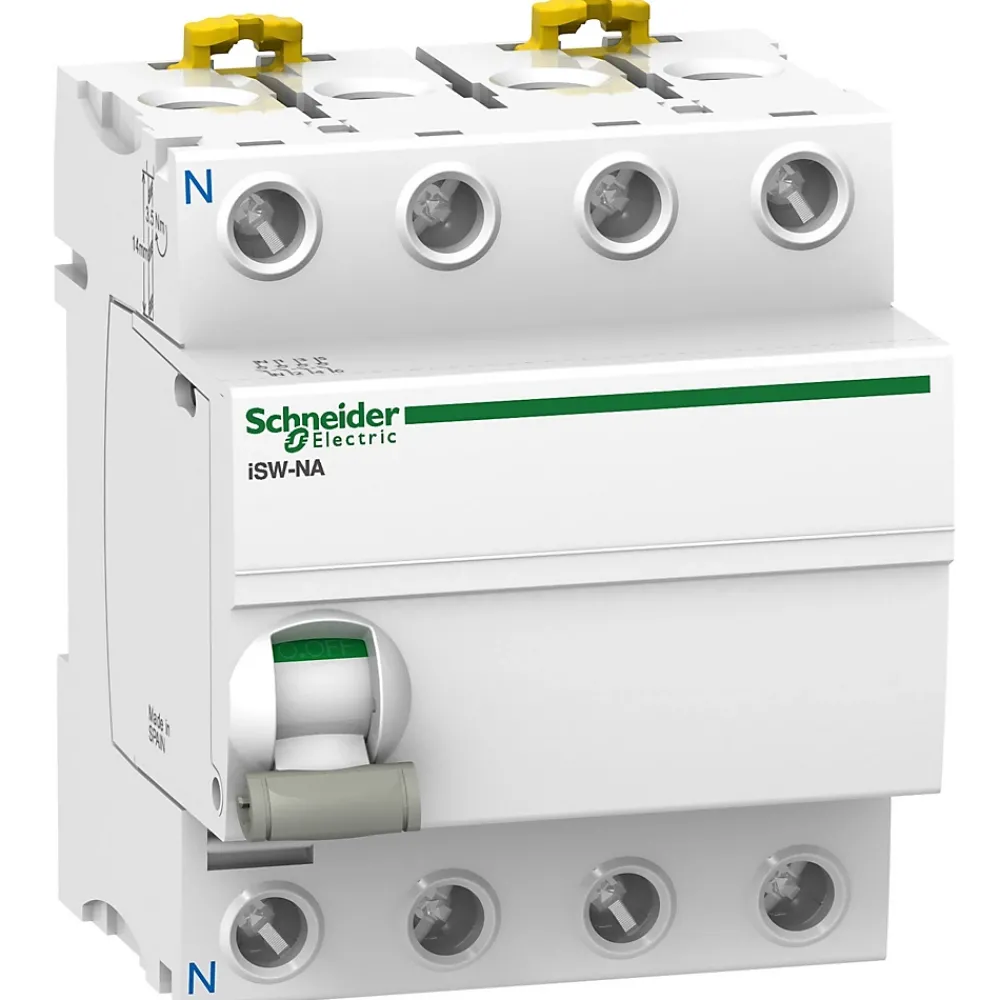 Schneider Electric Disjoncteur Et Coupe-Circuit-A9s70763 Schneider - Interrupteur Sectionneur Triphasé + Neutre à Déclenchement 3p+n 63a - Acti9 Isw Na