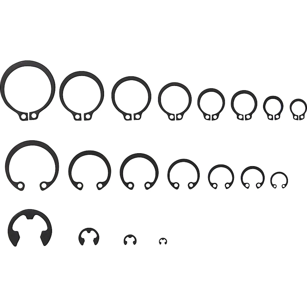 Diall Assortiment de 1000 Circlips en acier carbone noir