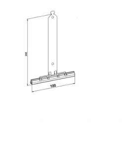 Zurfluh-Feller Patte De Fixation-ATTACHE TABLIER A CROCHET (Lame 8 : Noire Longueur 142) OCTO