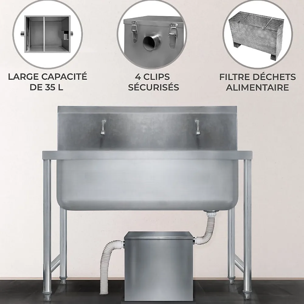 MonsterShop Bac à Graisse Commercial KuKoo - 35L