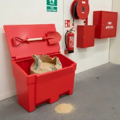 Plast'Up Rotomoulage Extincteur Et Couverture Anti-Feu|Détecteur De Fumée, Gaz Et Protection Incendie-Bac à sable incendie/ à sel de déneigement 140l