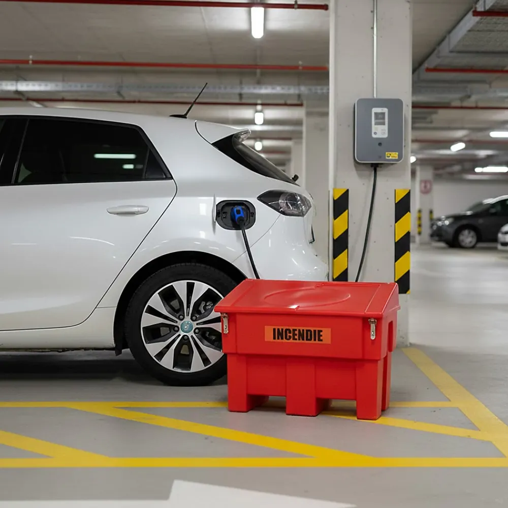 Plast'Up Rotomoulage Extincteur Et Couverture Anti-Feu|Détecteur De Fumée, Gaz Et Protection Incendie-Bac à sable incendie/ à sel de déneigement 300l- lot de 6