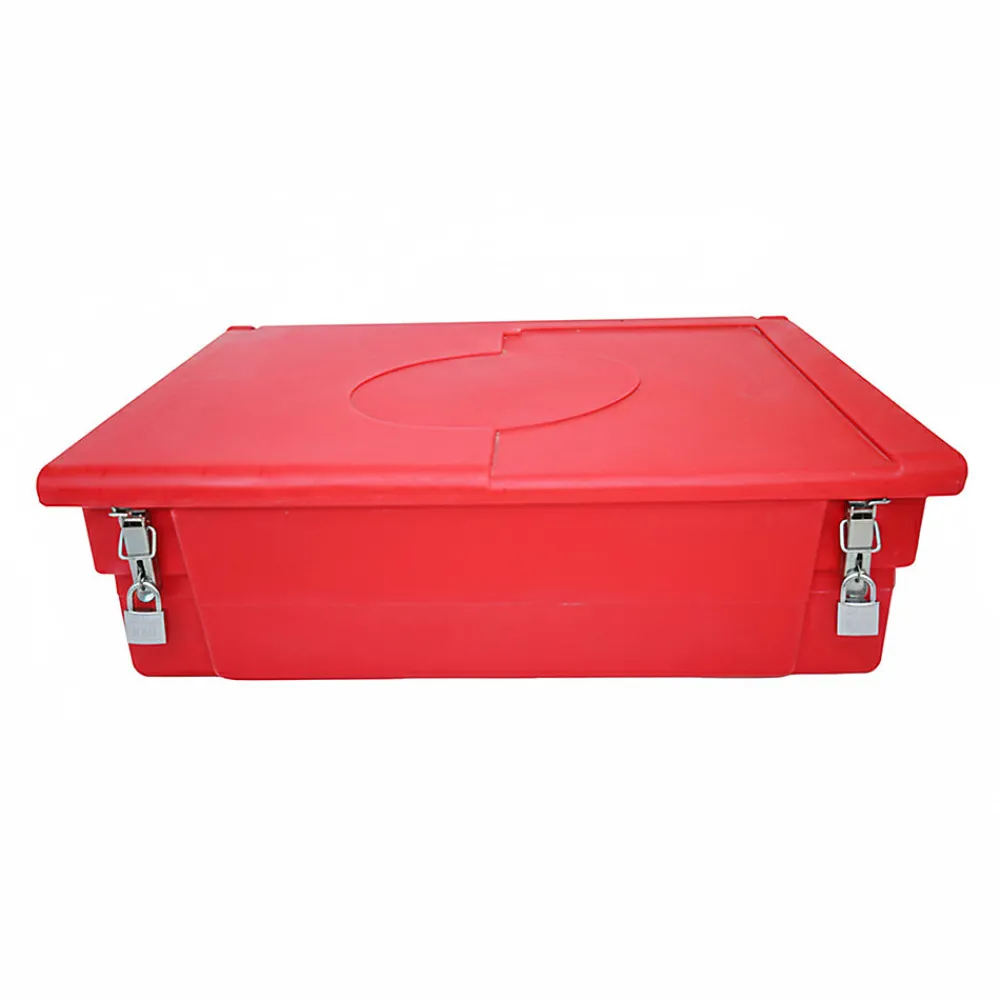 Plast'Up Rotomoulage Bac à sable incendie/ à sel de déneigement 100l + grenouillères + cadenas