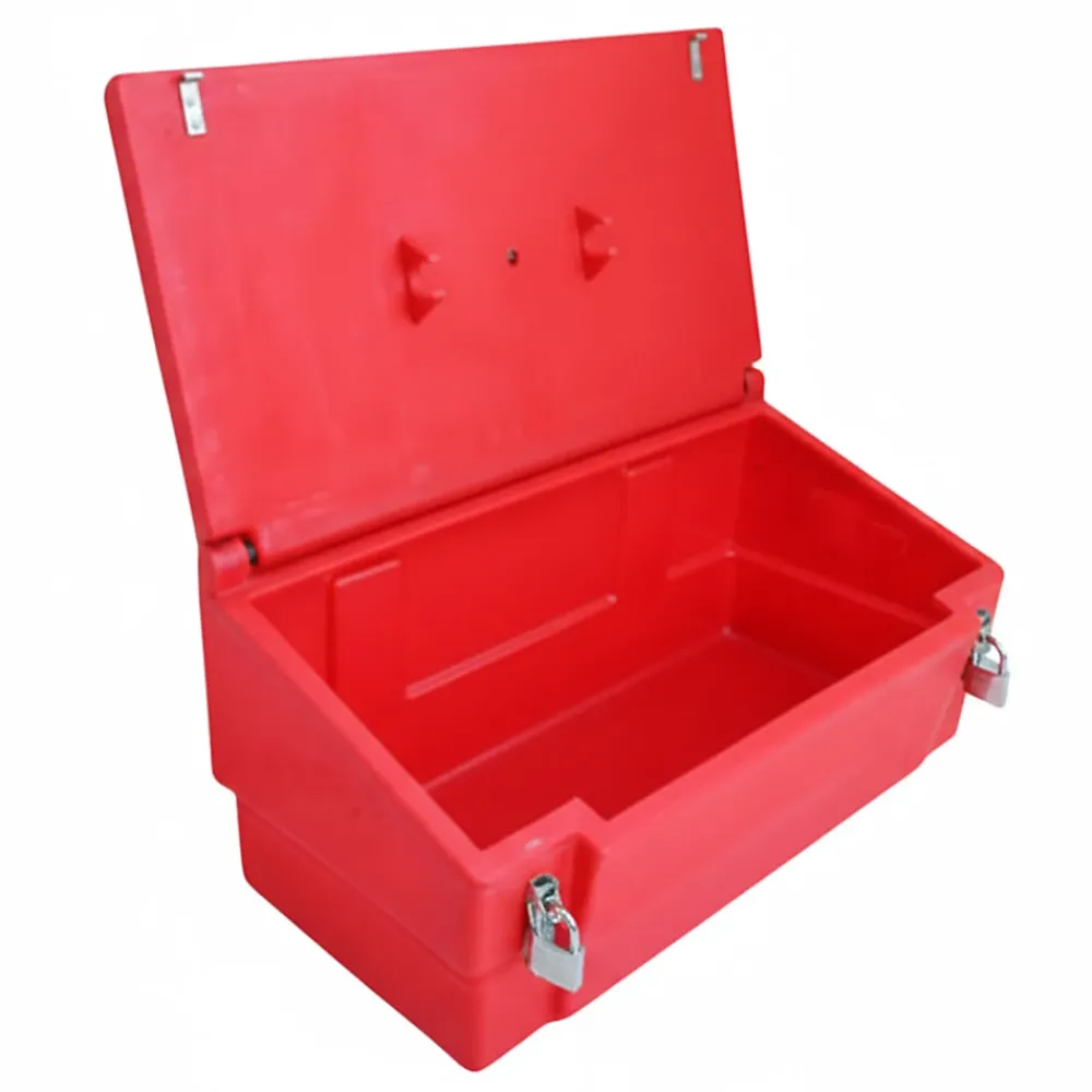 Plast'Up Rotomoulage Bac à sable incendie/ à sel de déneigement 100l + grenouillères + cadenas