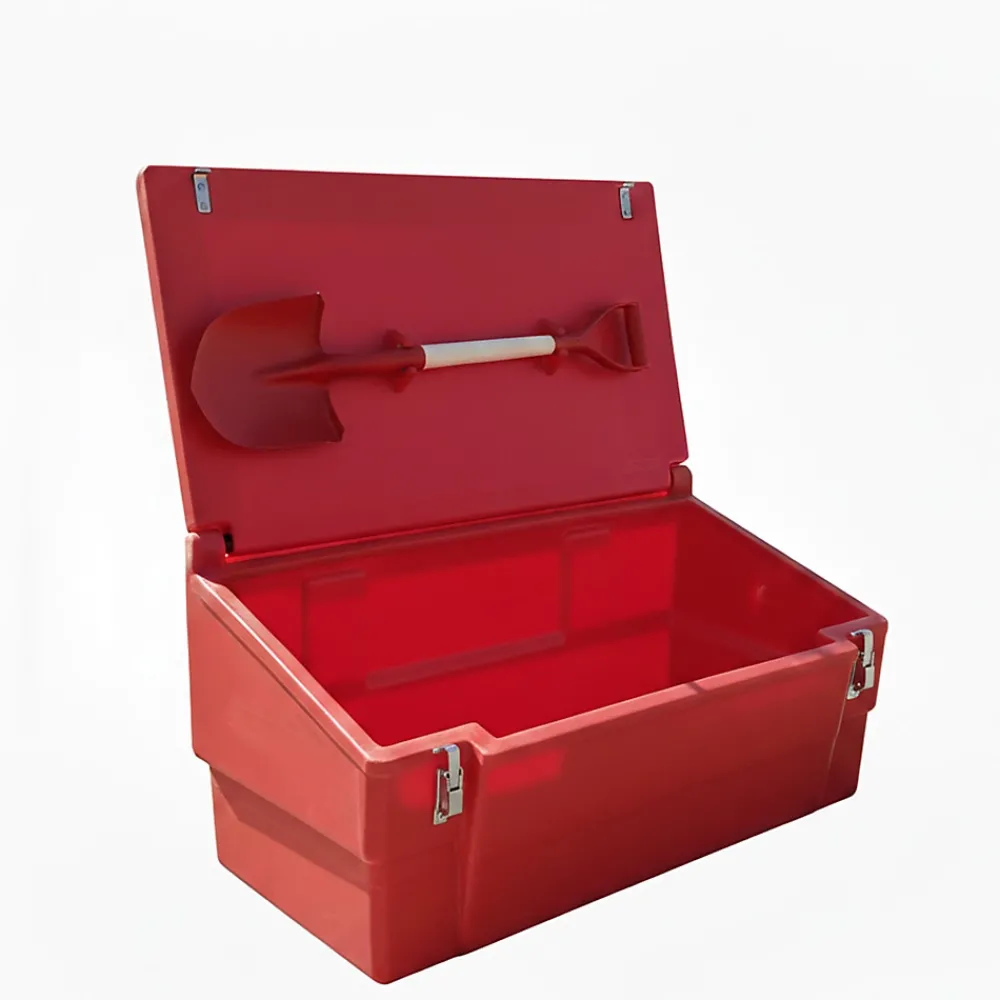 Plast'Up Rotomoulage Extincteur Et Couverture Anti-Feu-Bac à sable incendie/ à sel de déneigement 100l + grenouillères + pelle