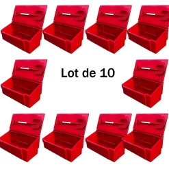 Plast'Up Rotomoulage Bac à sable incendie/ à sel de déneigement 100l + pelle- lot de 10