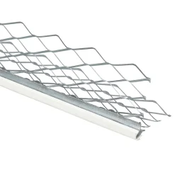 Profilé-Baguette d’angle extérieur en acier galvanisé avec cordon PVC blanc 3 000 x 35 x 35 mm