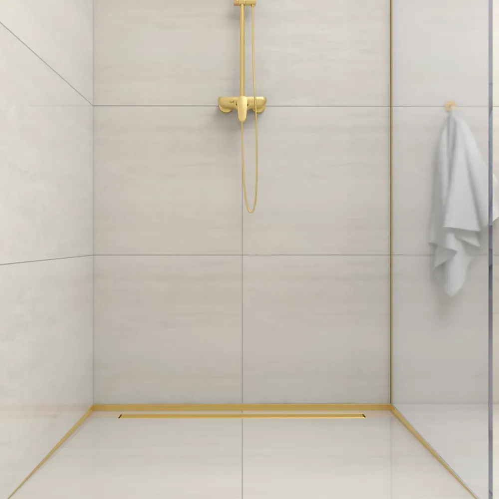 Balneo Barre de pente de sol droite pour receveur 170 cm doré INOX Acier inoxydable