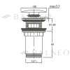 Balneo Bonde clic-clac avec trop-plein, pour lavabo, finition gold, laiton