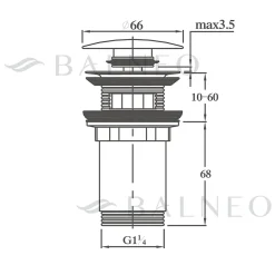 Balneo Evacuation De Lavabo-Vasque-Bonde clic-clac avec trop-plein, pour lavabo, finition gold, laiton