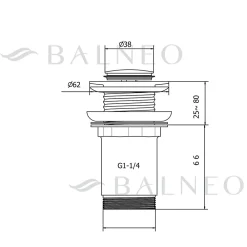 Balneo Evacuation De Lavabo-Vasque-Bonde clic-clac sans trop-plein, pour lavabo, finition gold, laiton