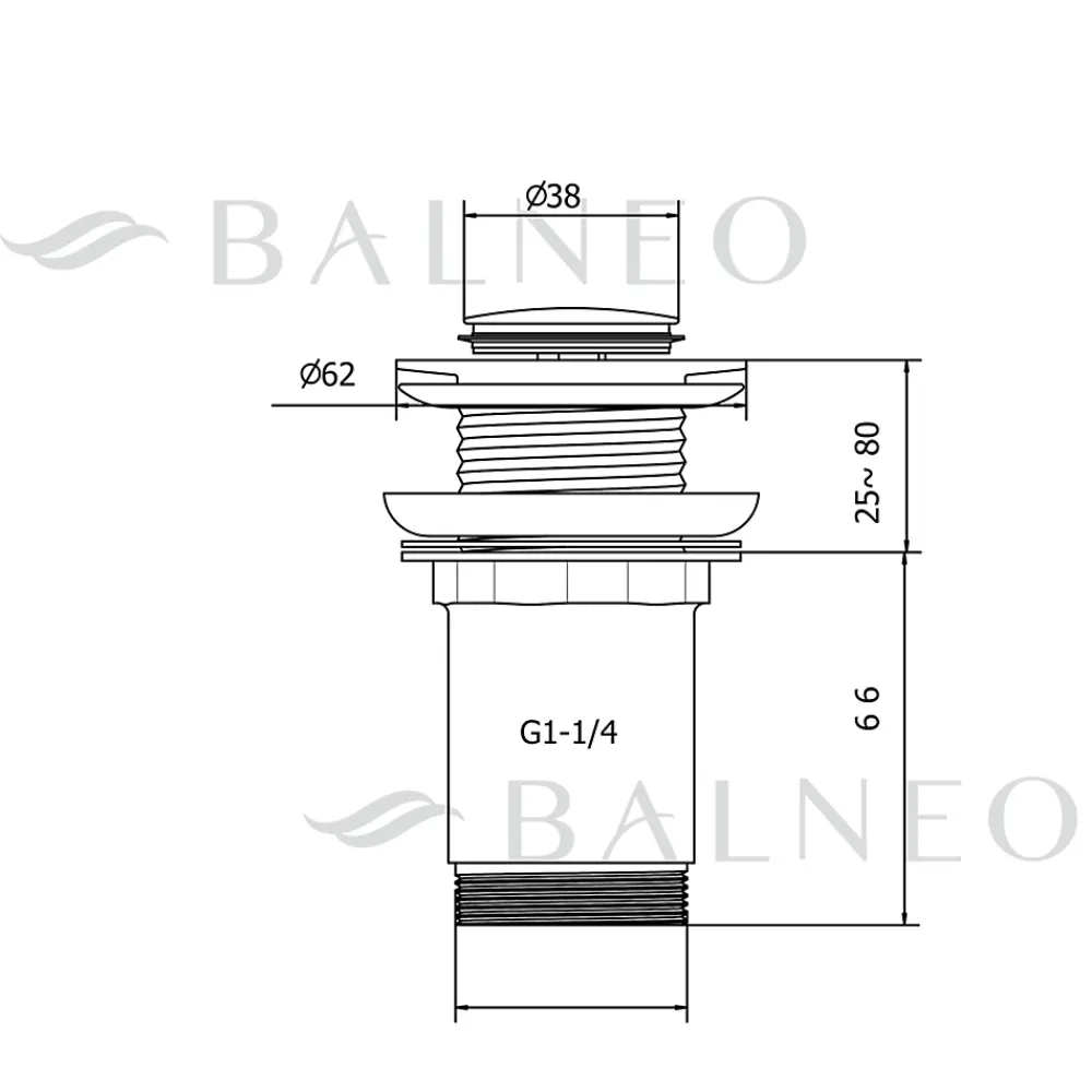 Balneo Evacuation De Lavabo-Vasque-Bonde clic-clac sans trop-plein, pour lavabo, finition gold, laiton