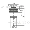 Balneo Evacuation De Lavabo-Vasque-Bonde clic-clac universelle, pour lavabo, finition gold, laiton
