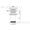 Balneo Bonde de lavabo en laiton Click-Clack modèle E sans trop-plein doré