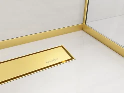 Balneo Profilé murale inclinée à gauche pour douche 170cm, acier inoxydable, finition gold, Pente de 1,5%