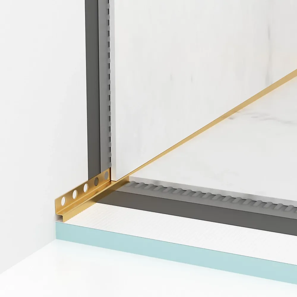 Balneo Profilé murale inclinée à gauche pour douche 170cm, acier inoxydable, finition gold, Pente de 1,5%