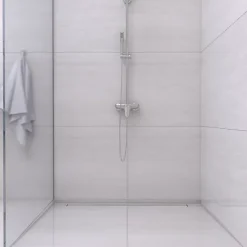 Balneo Profilé-Profilé murale inclinée à gauche pour douche 120cm, acier inoxydable, finition inox, Pente de 1,5%