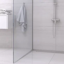Balneo Profilé-Profilé murale inclinée à gauche pour douche 120cm, acier inoxydable, finition inox, Pente de 1,5%