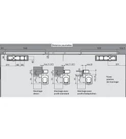 Autres Bandeau Ferme portes double à force réglable 1 à 3 tirant gauche blanc Ensemble 2 Vantaux