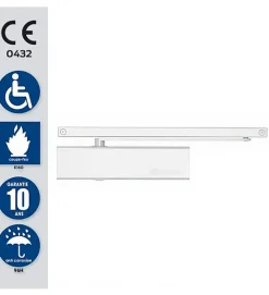 Autres Bandeau Ferme portes double à force réglable 1 à 3 tirant gauche blanc Ensemble 2 Vantaux