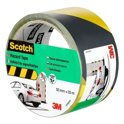 Scotch Bande de marquage noir et jaune, 50 mm x 33 m x 0,15 mm