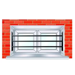 Mottez Grille De Défense Pour Fenêtre-3 barreaux télescopiques de fenêtre, acier gris , L.55 à 103 cm