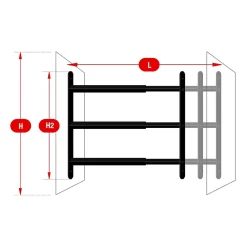 Afbat - Tb Industrie Sas Grille De Défense Pour Fenêtre-3 barreaux télescopiques de fenêtre, acier noir Afbat, L.48 à 90 cm
