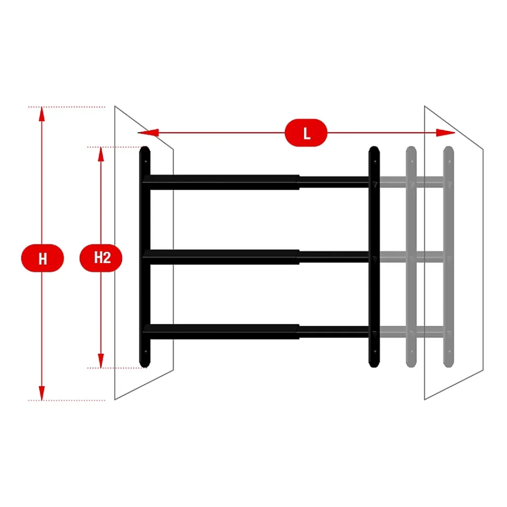 Afbat - Tb Industrie Sas Grille De Défense Pour Fenêtre-3 barreaux télescopiques de fenêtre, acier gris anthracite, Afbat, L.90 à 170 cm