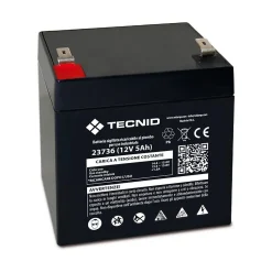 Velamp Pile Rechargeable-Batterie au plomb rechargeable, connexions Faston, 12 V, 5 Ah. Pour onduleurs, systèmes d'alarme, loisirs...
