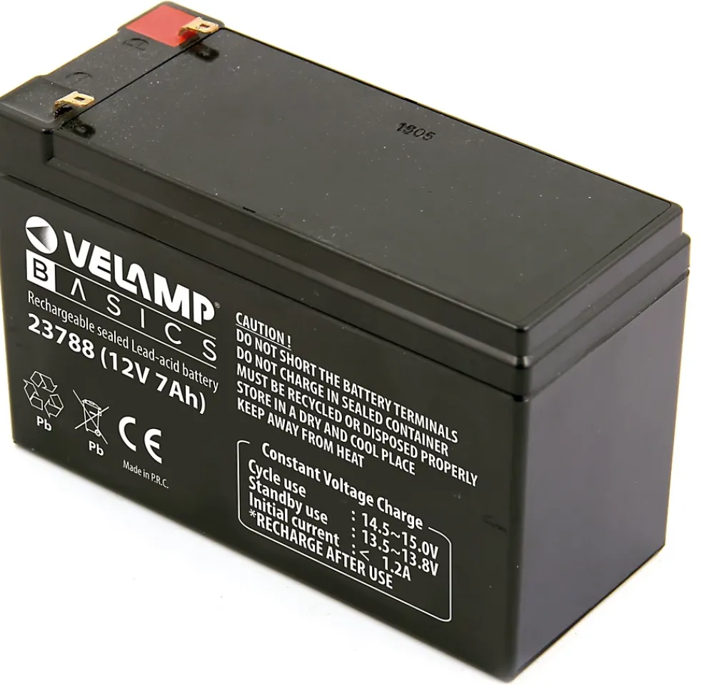 Velamp Batterie au plomb rechargeable 12V 7Ah. Connecteurs FASTON