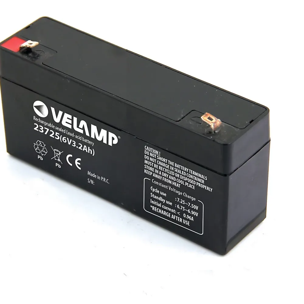 Velamp Pile Rechargeable-Batterie rechargeable au plomb, connecteurs Faston, 6V 3.2Ah