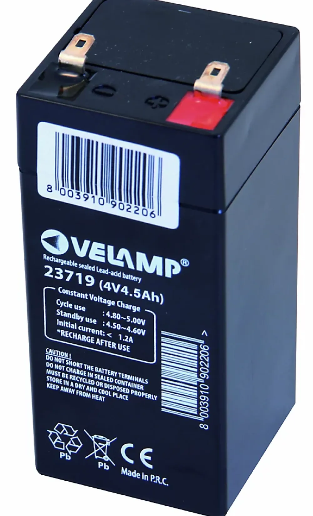 Velamp Pile Rechargeable-Batterie rechargeable au plomb 4V 4Ah