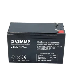 Velamp Batterie rechargeable au plomb, connexions Faston, 12V 9Ah