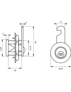 Thirard Batteuse 33mm pour épaisseur de porte maxi 24mm -
