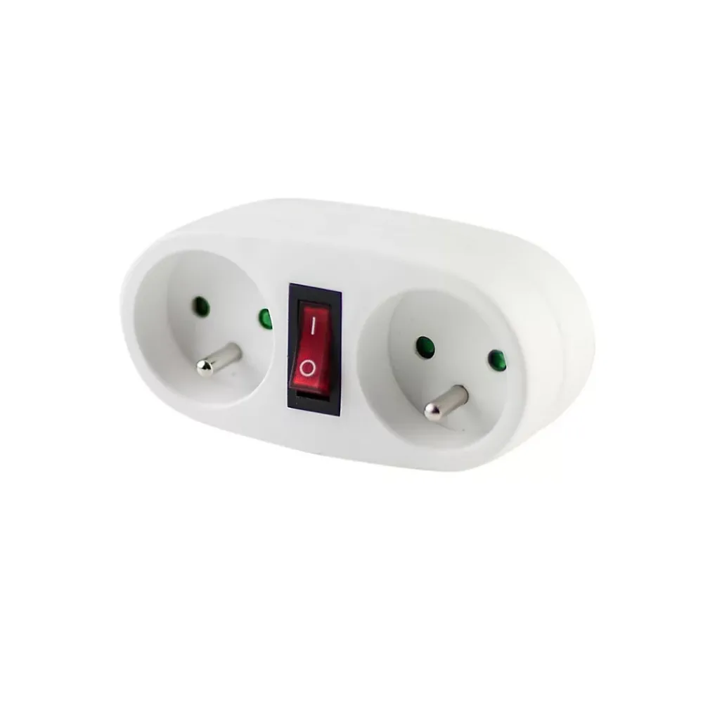 Chacon Biplite domino interrupteur 2x16A - blanc -