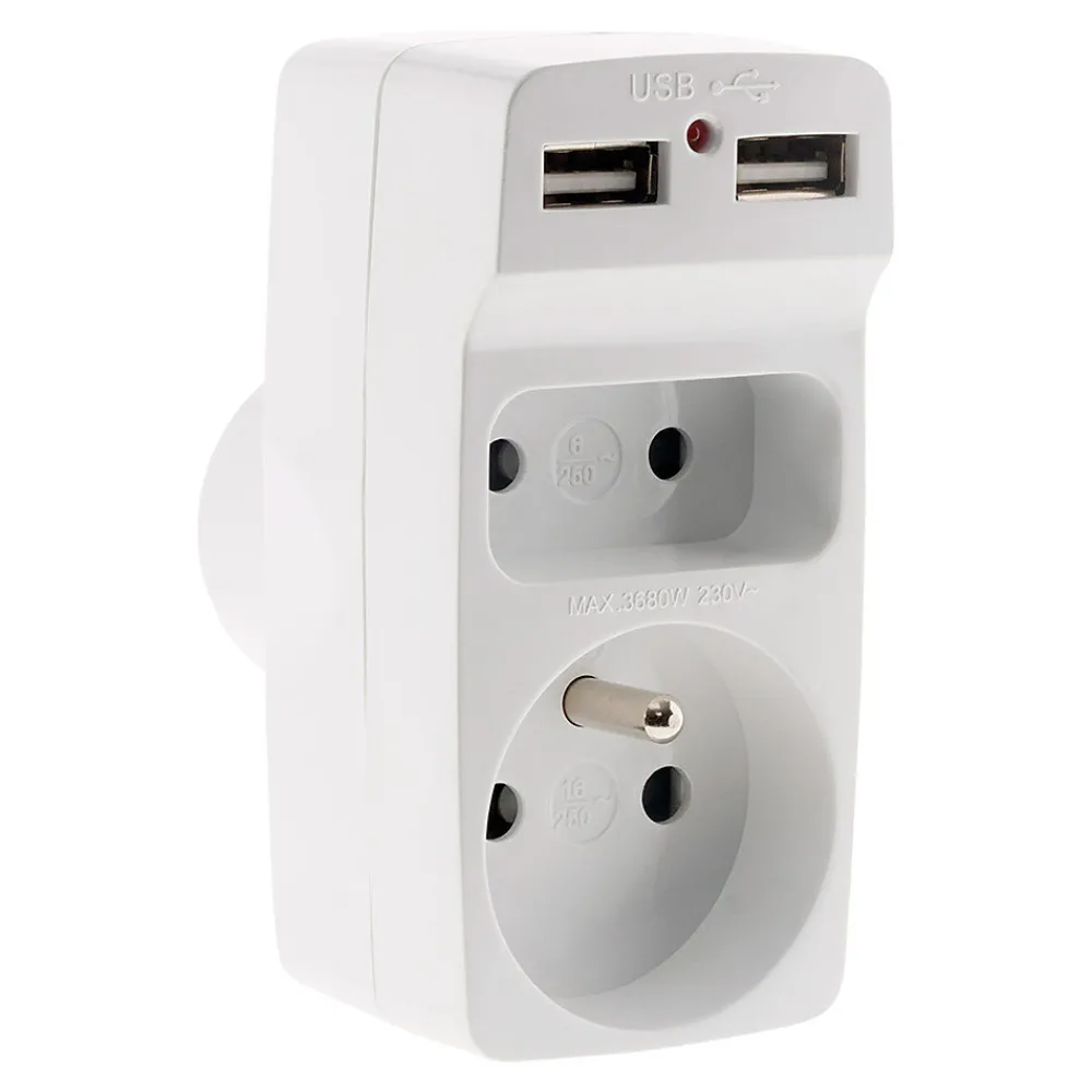 Zenitech Transformateur, Convertisseur Et Chargeur Usb-Biplite 2P 6A + 2P+T 16A + USB