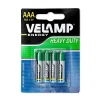 Velamp Pile Aa|Pile Alcaline-Blister de 4 piles R03 AAA saline
